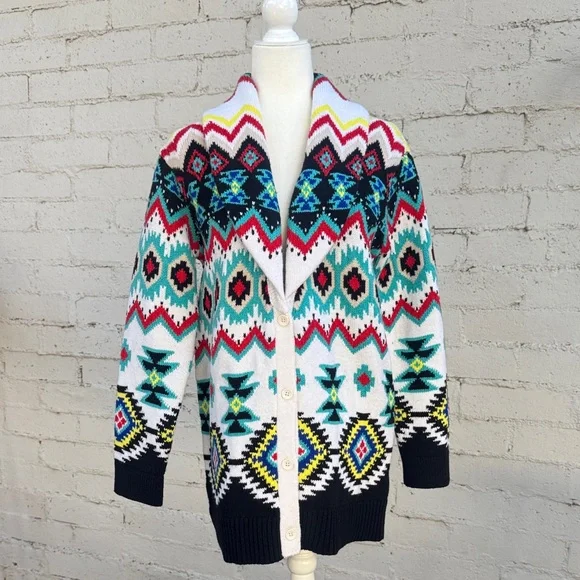 Alice + Olivia Jenn Fair Isle Cardigan Size XS - Picture 8 of 15
